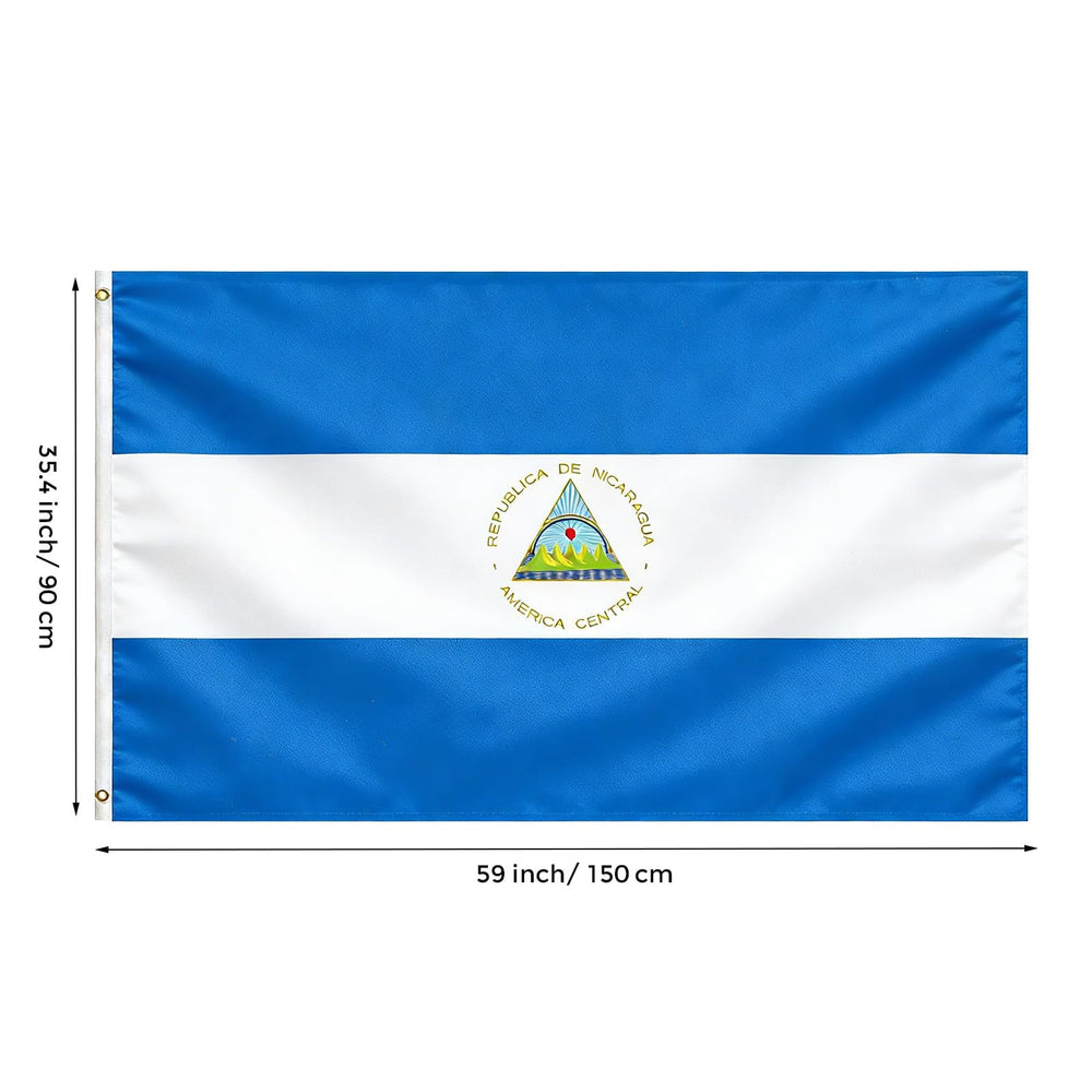 Close-up of VELIFFCO Nicaragua Flag fabric texture