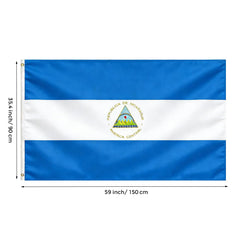 Close-up of VELIFFCO Nicaragua Flag fabric texture