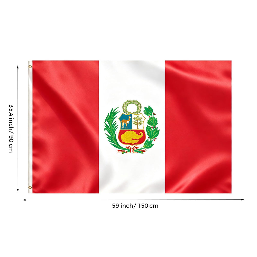 Close-up of VELIFFCO Peru Flag showing vibrant print