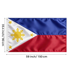 Close-up of VELIFFCO Philippines Flag fabric texture