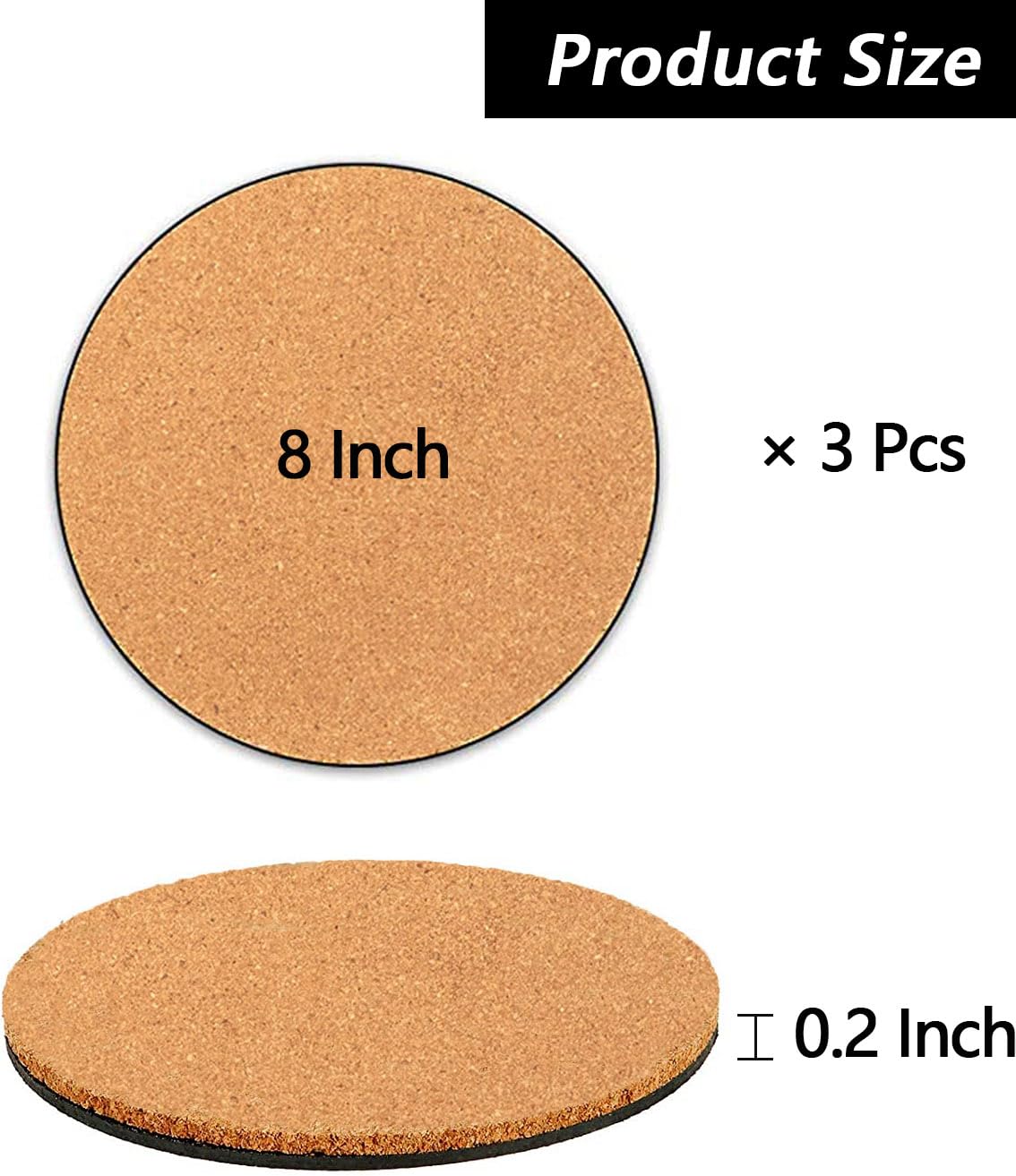 Close-up of Venyat cork plant mat with waterproof plastic base