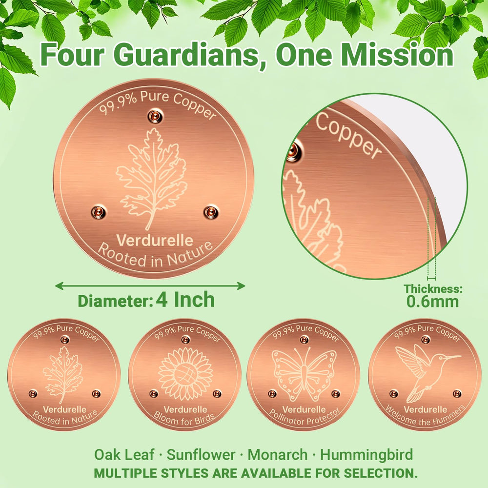 Close-up of Verdurelle bird bath disc showing copper patina