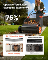Close-up of VEVOR lawn sweeper brush bristles