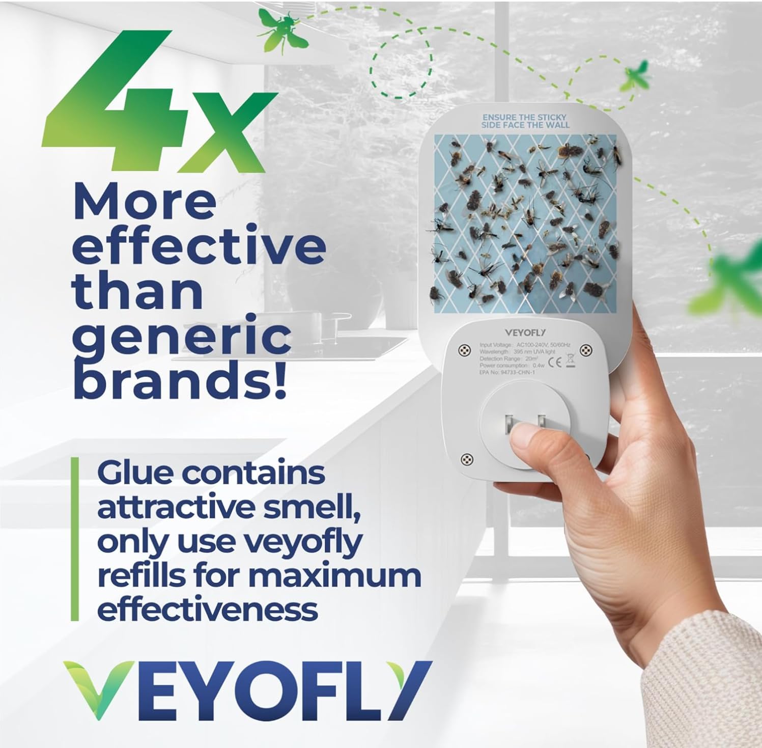 Close-up of VEYOFLY glue card for insect trapping