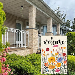 Close-up of vibrant flowers on ARGOOFG garden flag