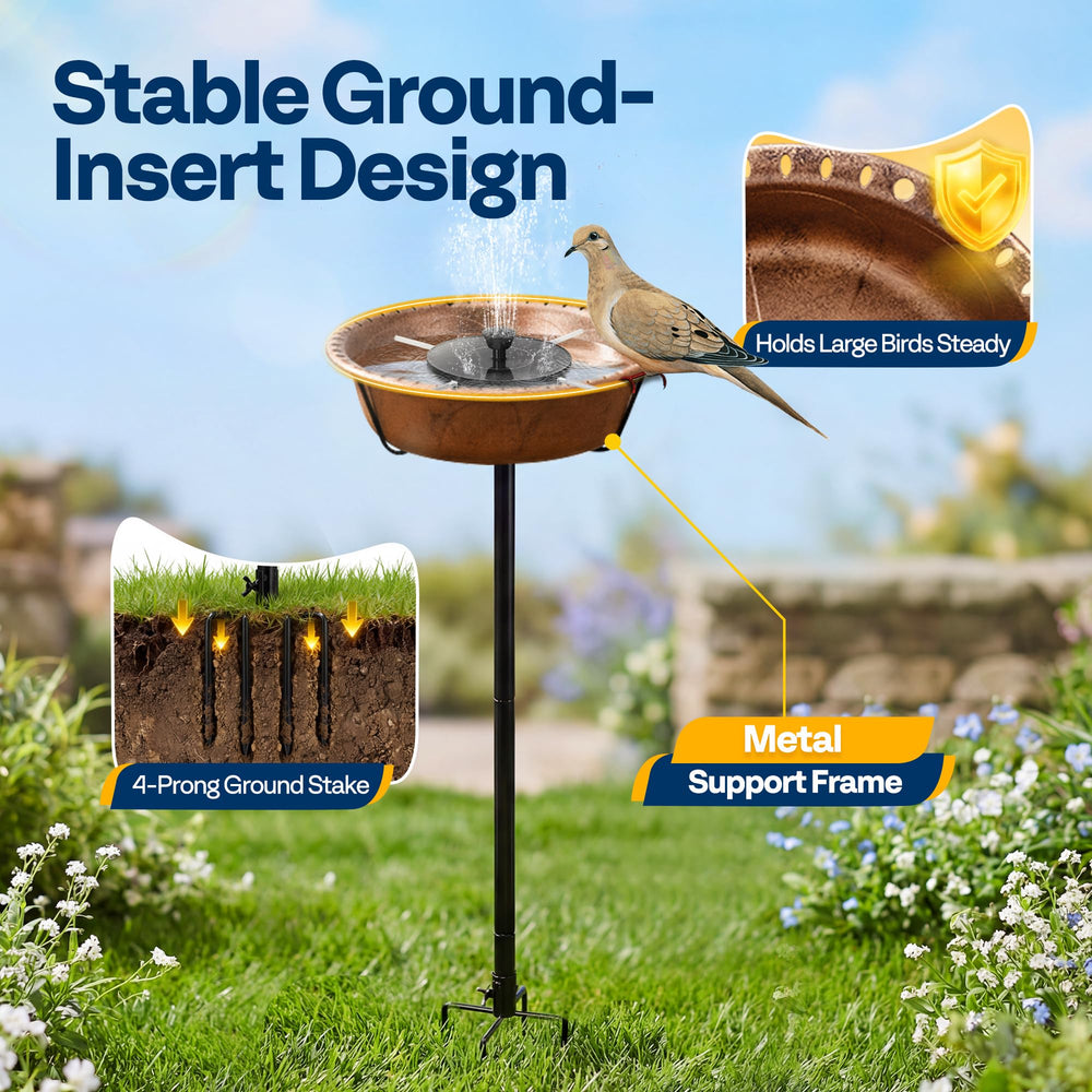 Close-up of VIVOHOME Bird Bath fountain nozzles