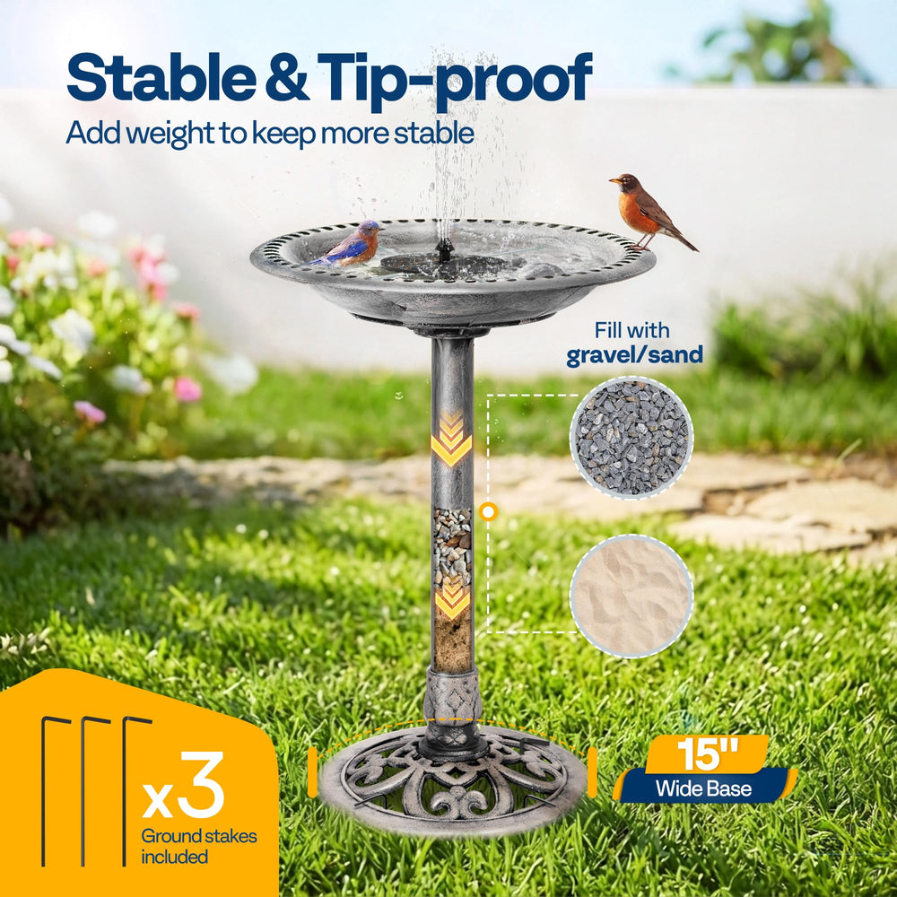 Close-up of VIVOHOME solar fountain nozzle options