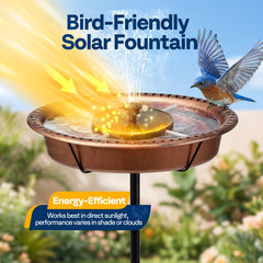 Close-up of VIVOHOME solar fountain with adjustable nozzles
