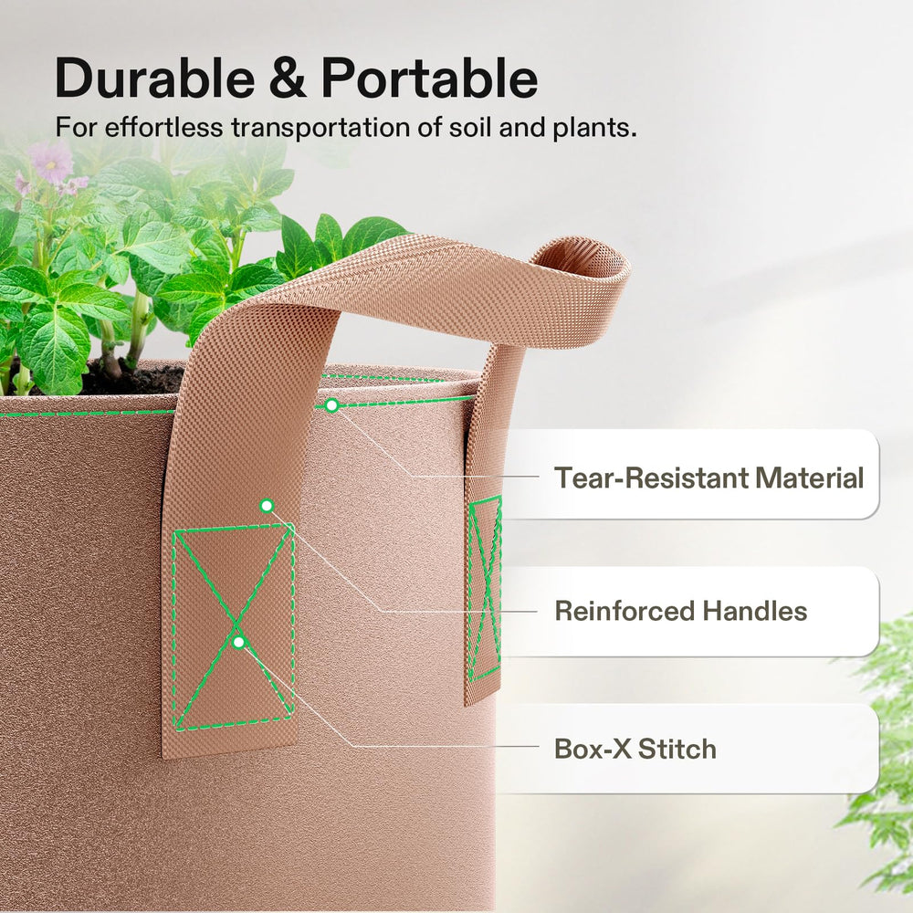 Close-up of VIVOSUN grow bag drainage feature