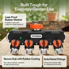 Close-up of VIVOSUN hose splitter valve controls