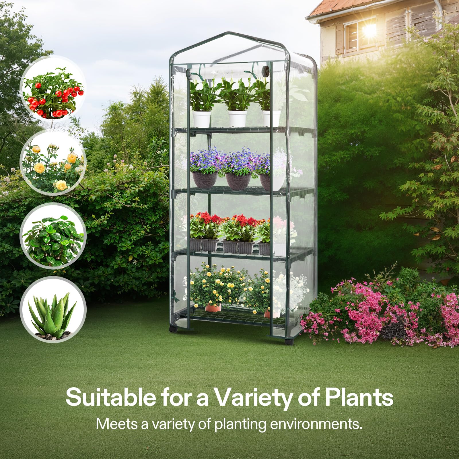 Close-up of VIVOSUN Mini Greenhouse heavy-duty zips