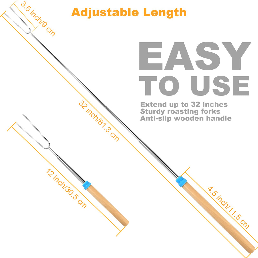Close-up of VOPTON telescoping marshmallow roasting stick
