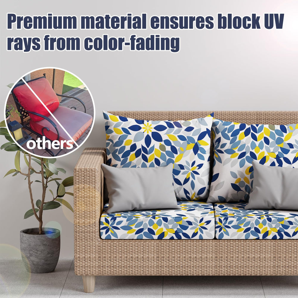 Close-up of Vorshape outdoor cushion covers showing fabric texture