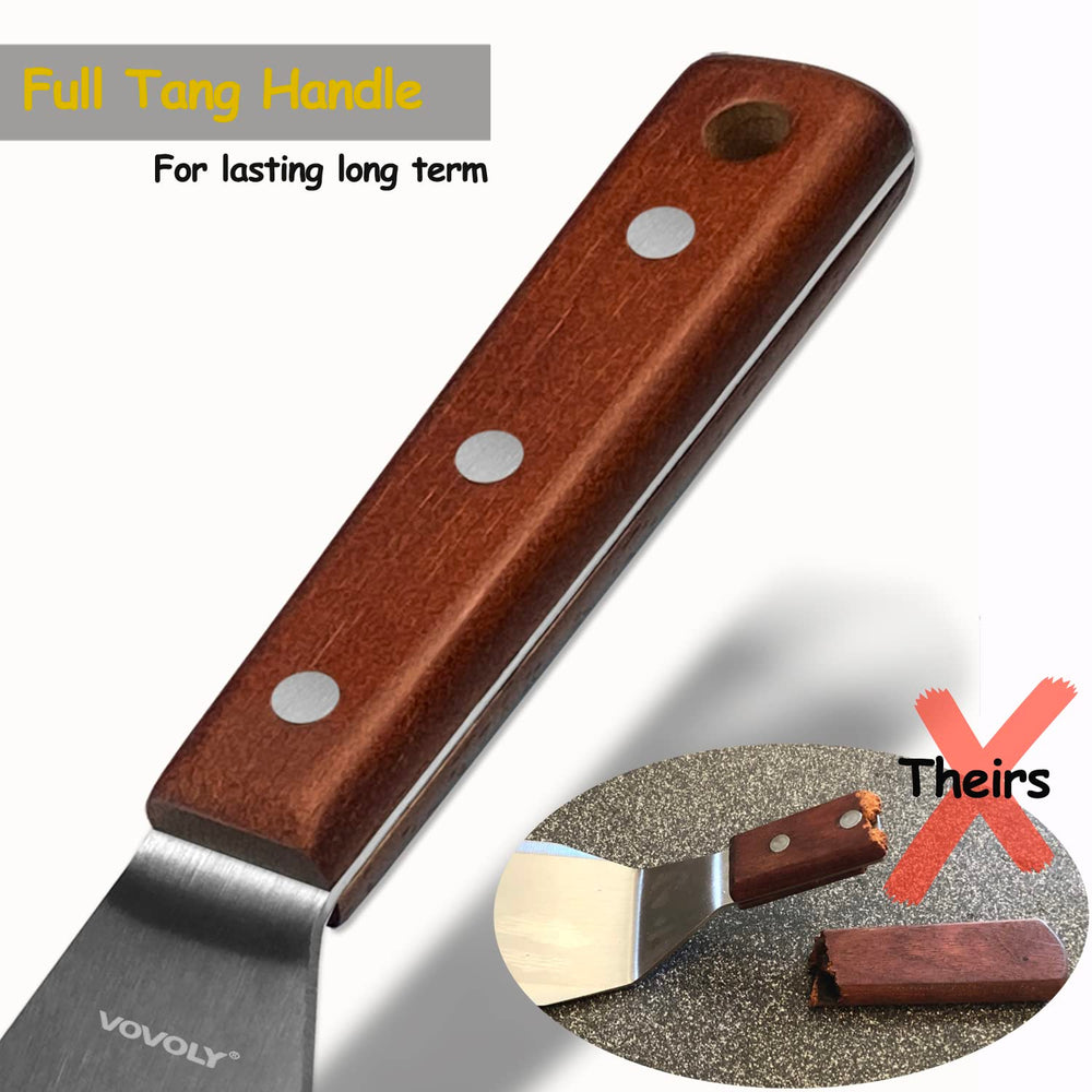 Close-up of Vovoly spatula's precision beveled edge