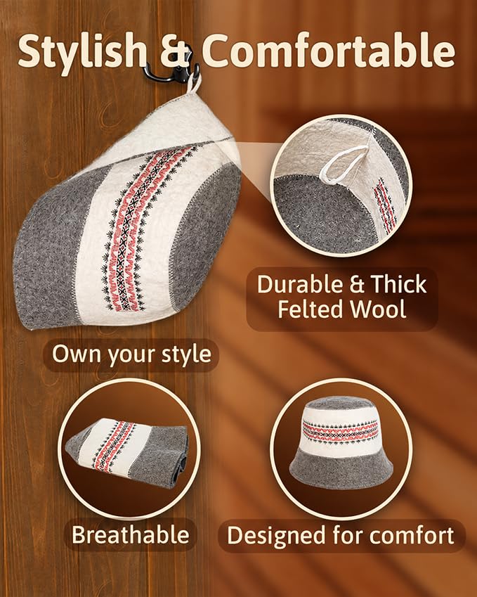 Close-up of Vyshyvanka embroidery on SHSH trade group sauna hat