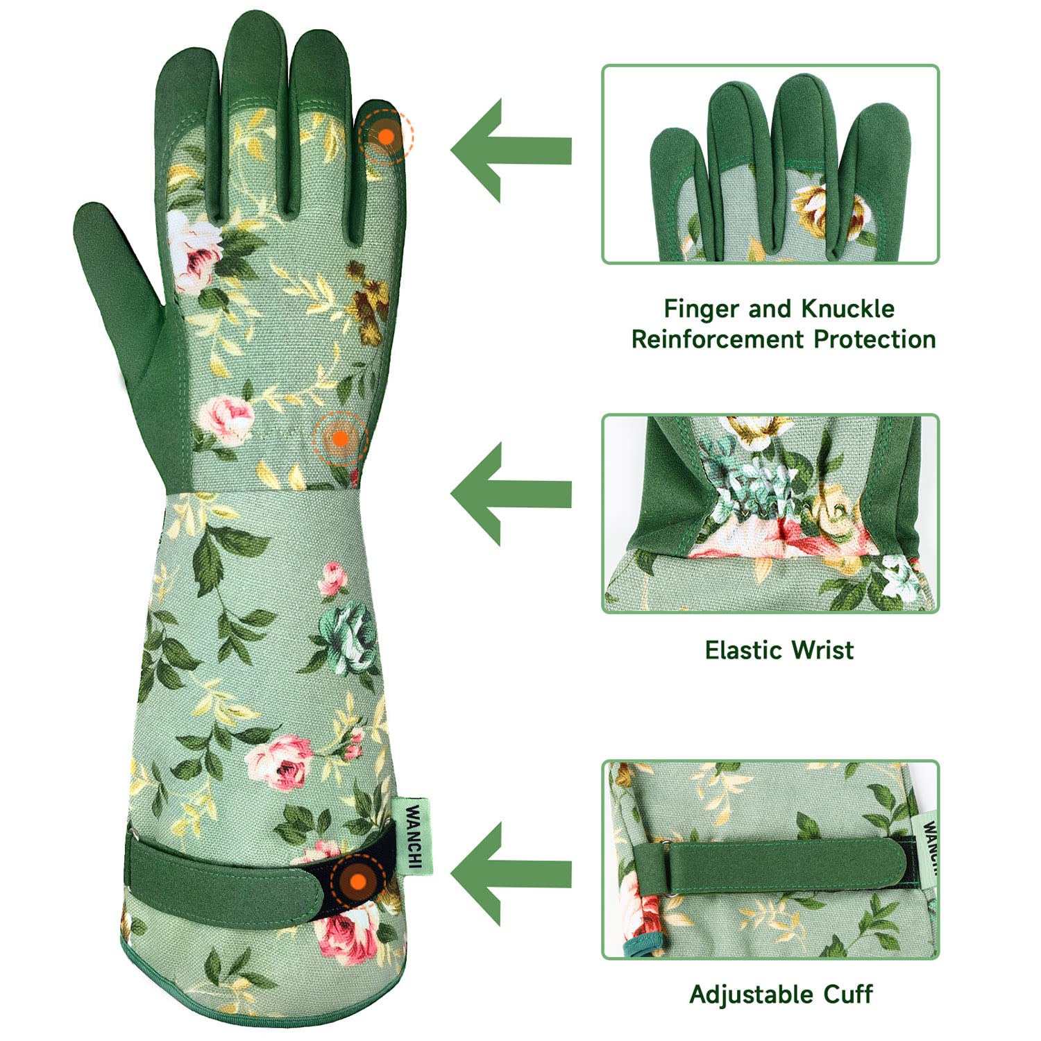 Close-up of WANCHI gloves palm made from synthetic leather