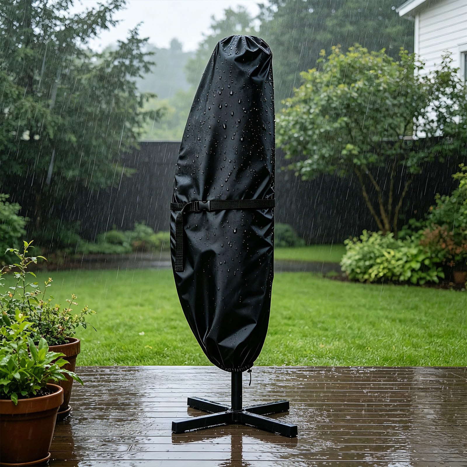Close-up of Wanocean Patio Umbrella Cover fabric texture