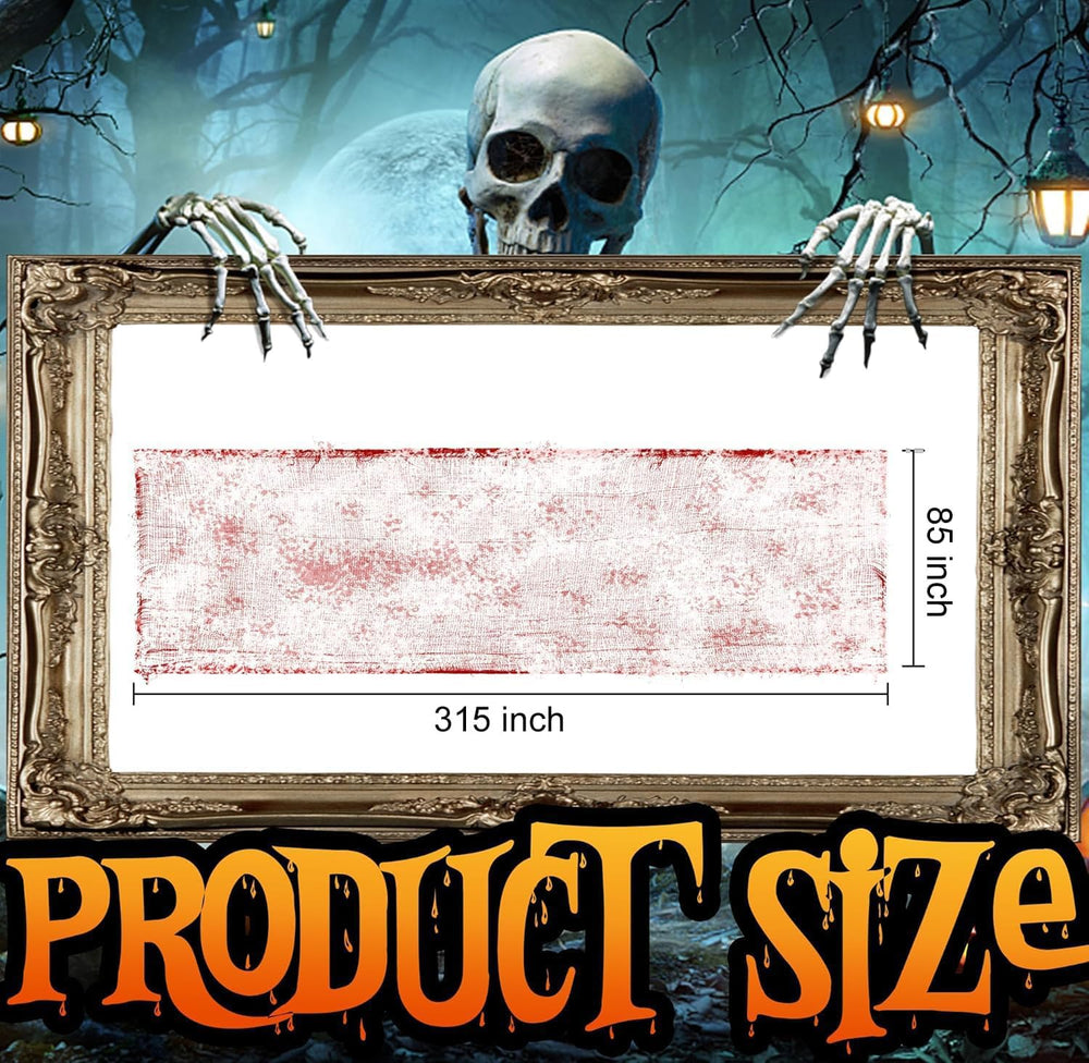 Close-up of Watayo Halloween Creepy Blood Cloth showing bloody print