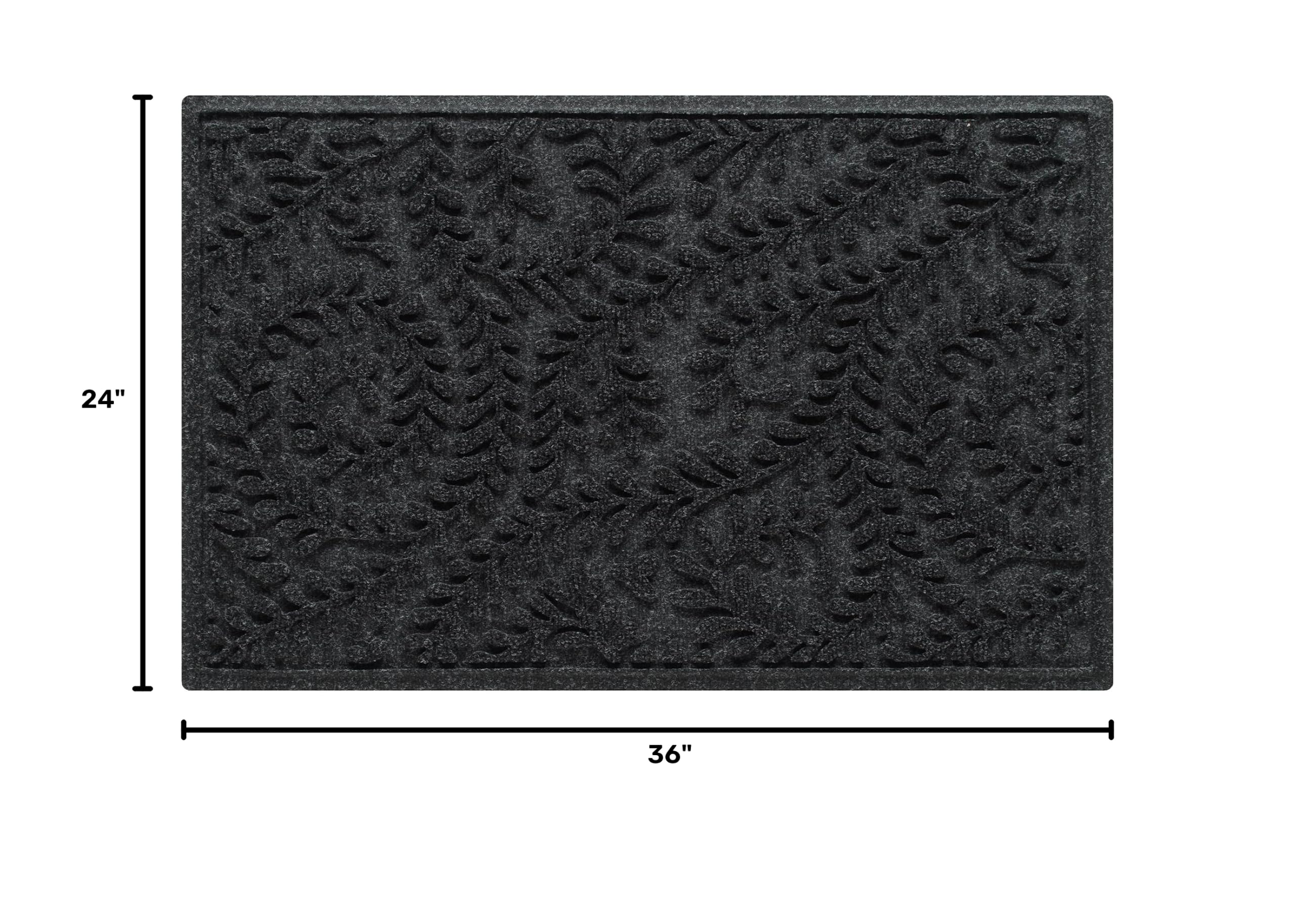 Close-up of WaterHog Boxwood Mat's ridged floral design