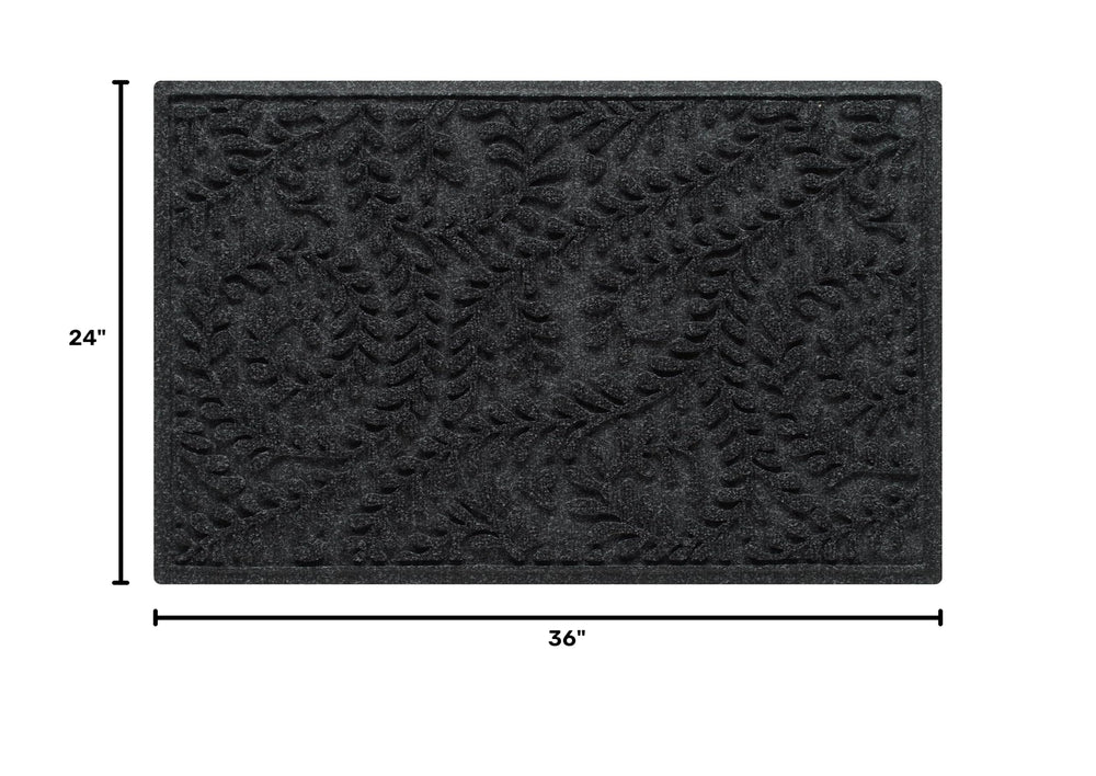 Close-up of WaterHog Boxwood Mat's ridged floral design
