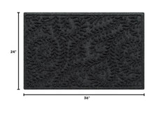 Close-up of WaterHog Boxwood Mat's ridged floral design