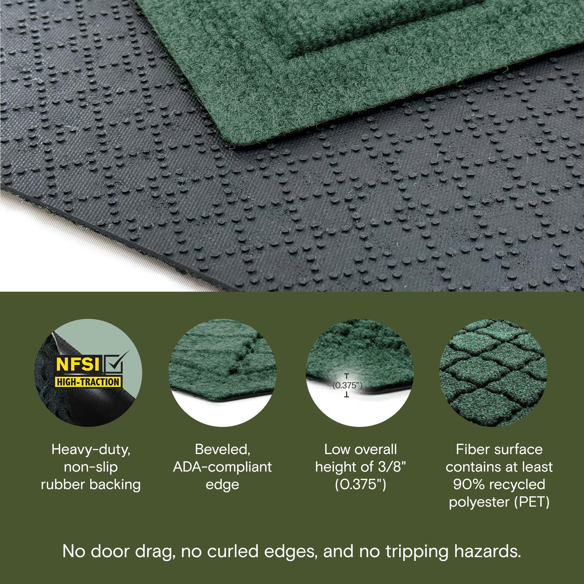 Close-up of WaterHog Cordova mat ridged design