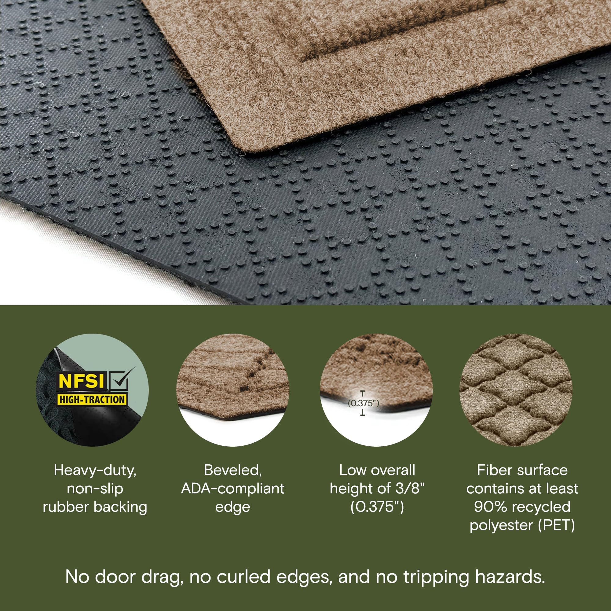 Close-up of WaterHog Mat rubber backing