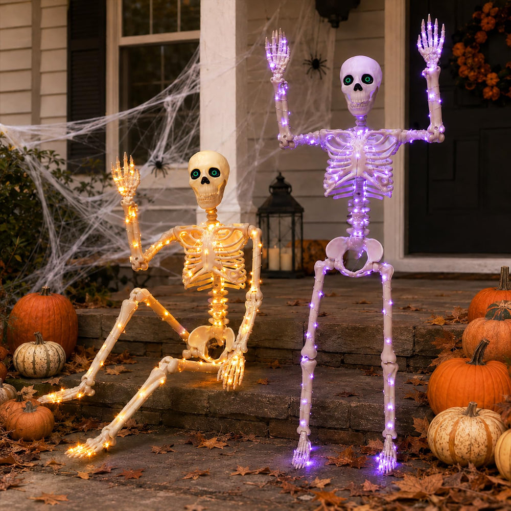 Close-up of waterproof battery box for skeleton decorations