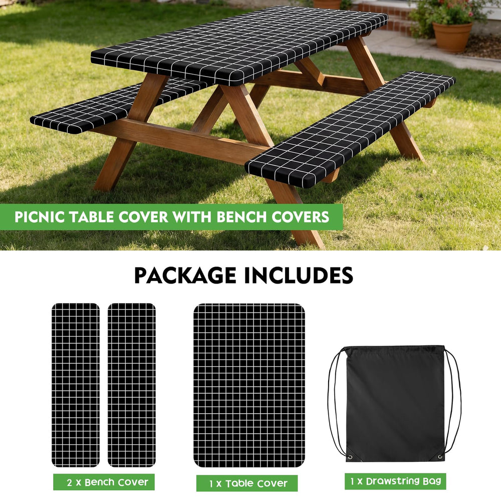 Close-up of waterproof layer on picnic table cover