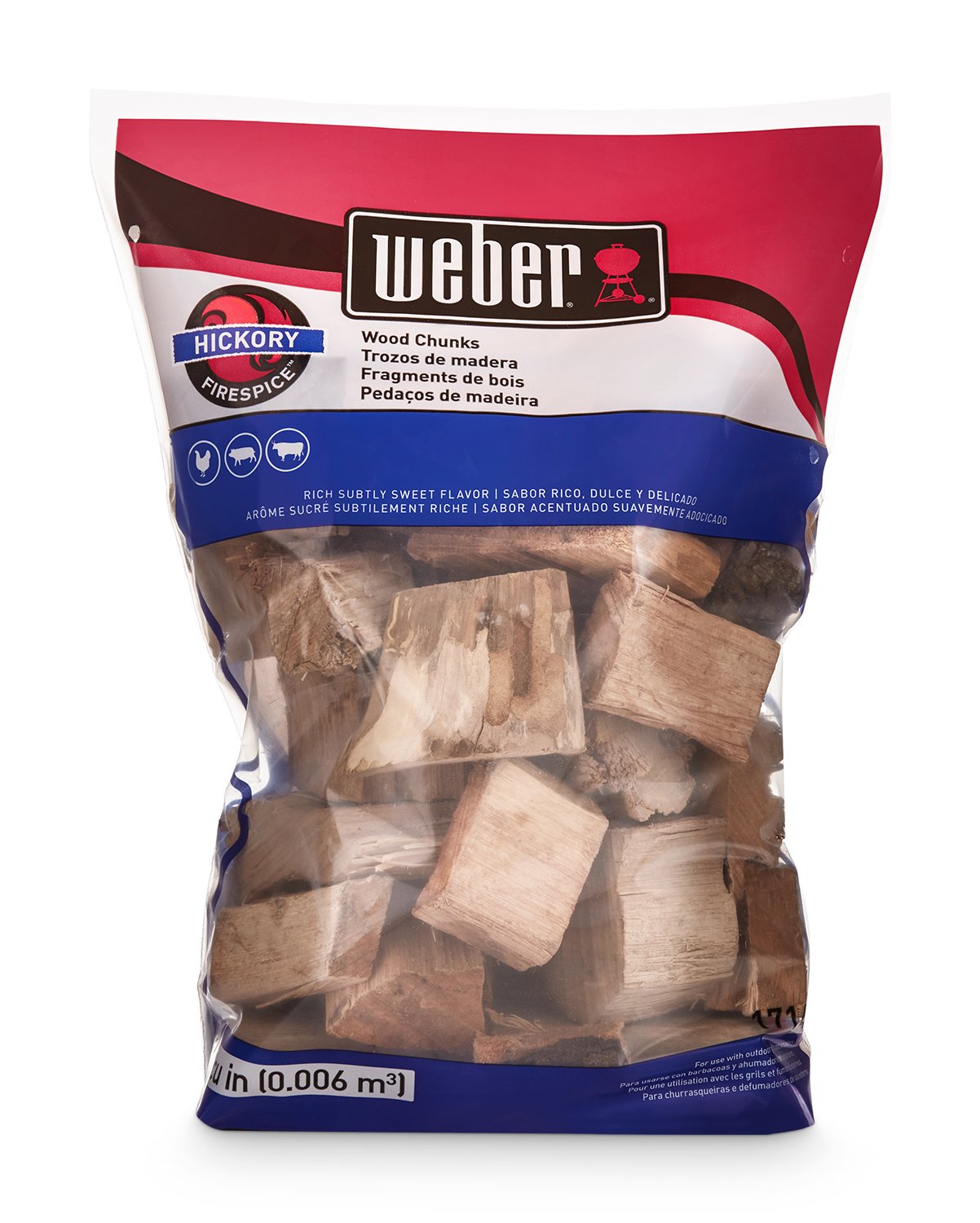 Close-up of Weber Hickory Wood Chunks showing texture
