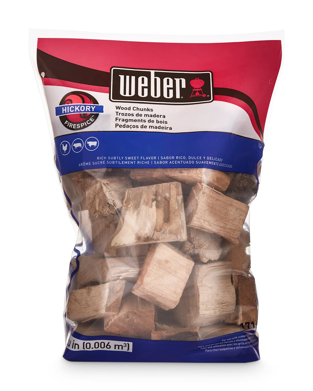 Close-up of Weber Hickory Wood Chunks showing texture