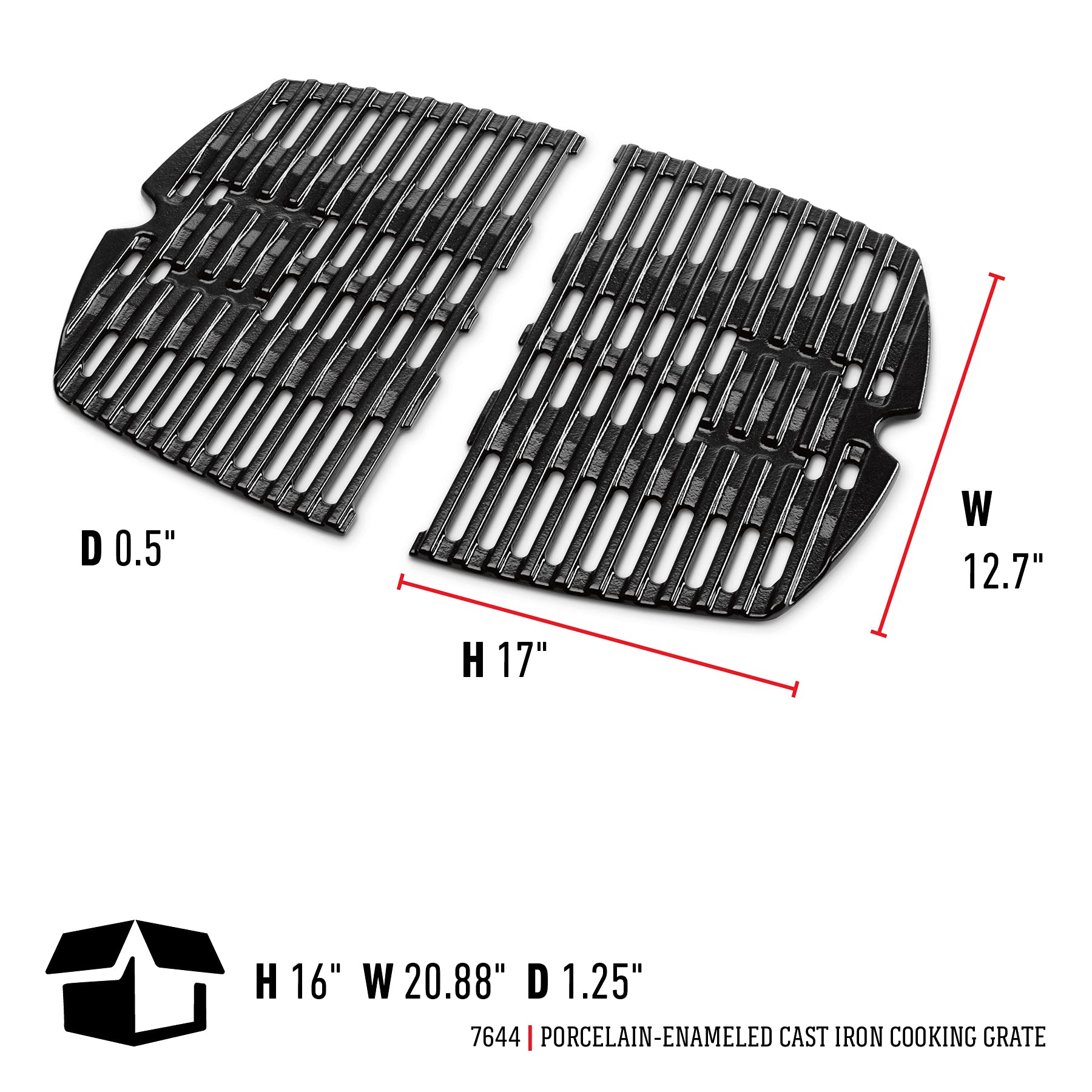 Close-up of Weber Q cast-iron cooking grates texture