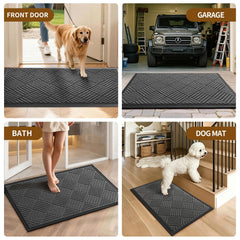 Close-up of WELDUN doormat non-slip rubber backing