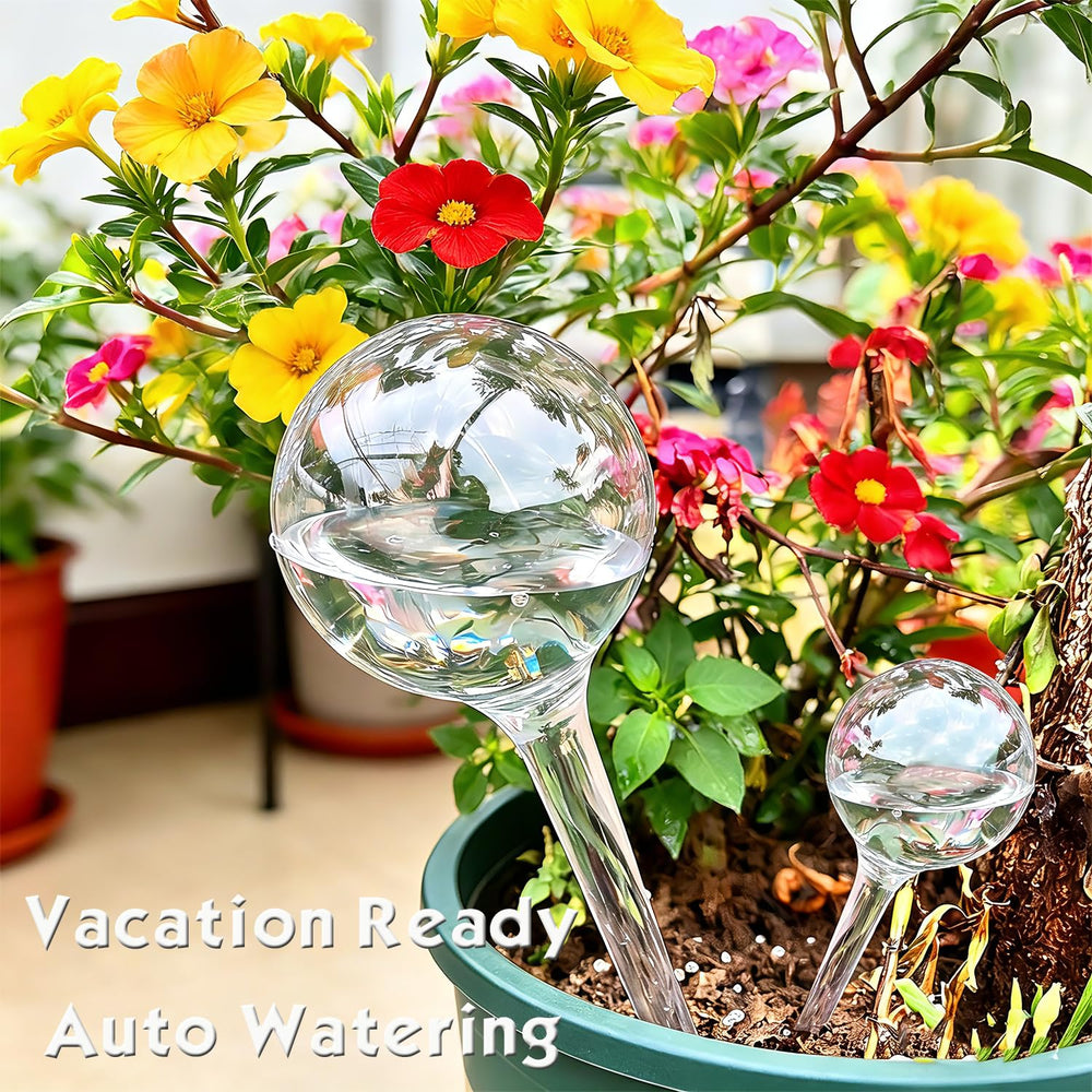 Close-up of Wellinc self watering globe revealing water fill opening
