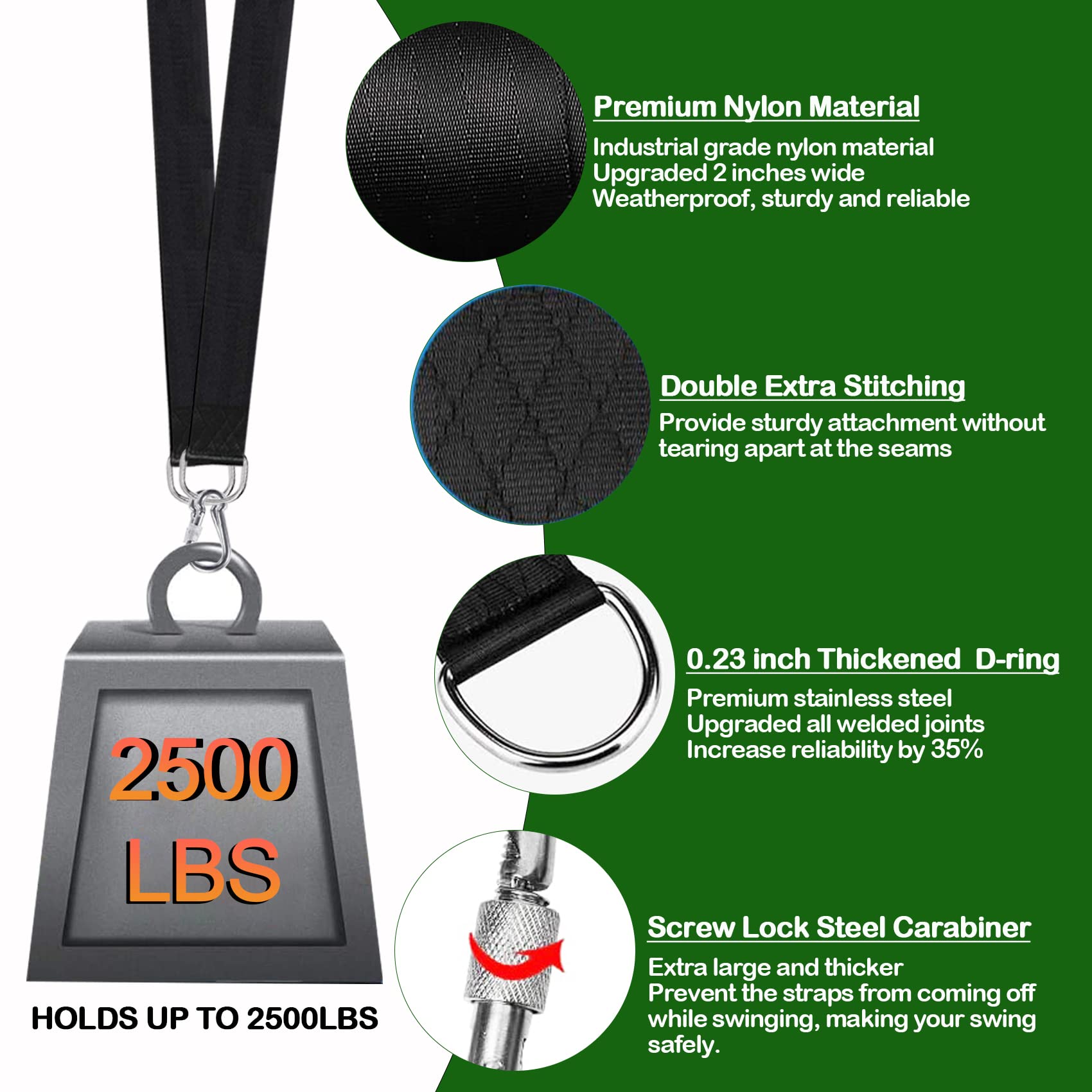 Close-up of Werfeito swing strap with heavy-duty carabiner