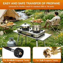 Close-up of WGXY brass propane refill adapter valve