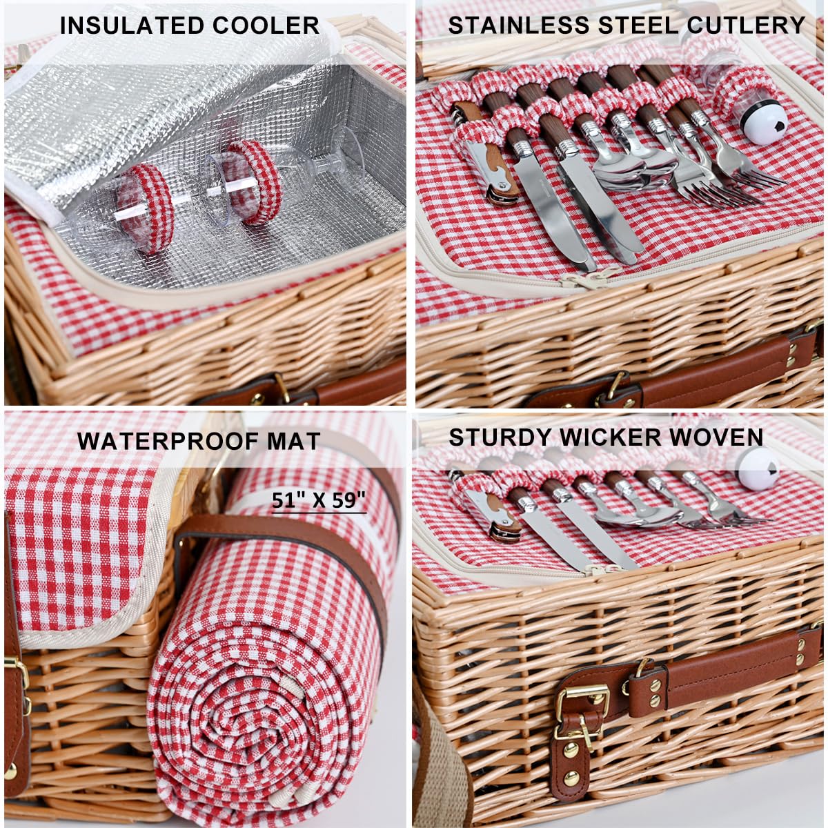 Close-up of wicker basket handle and canvas strap