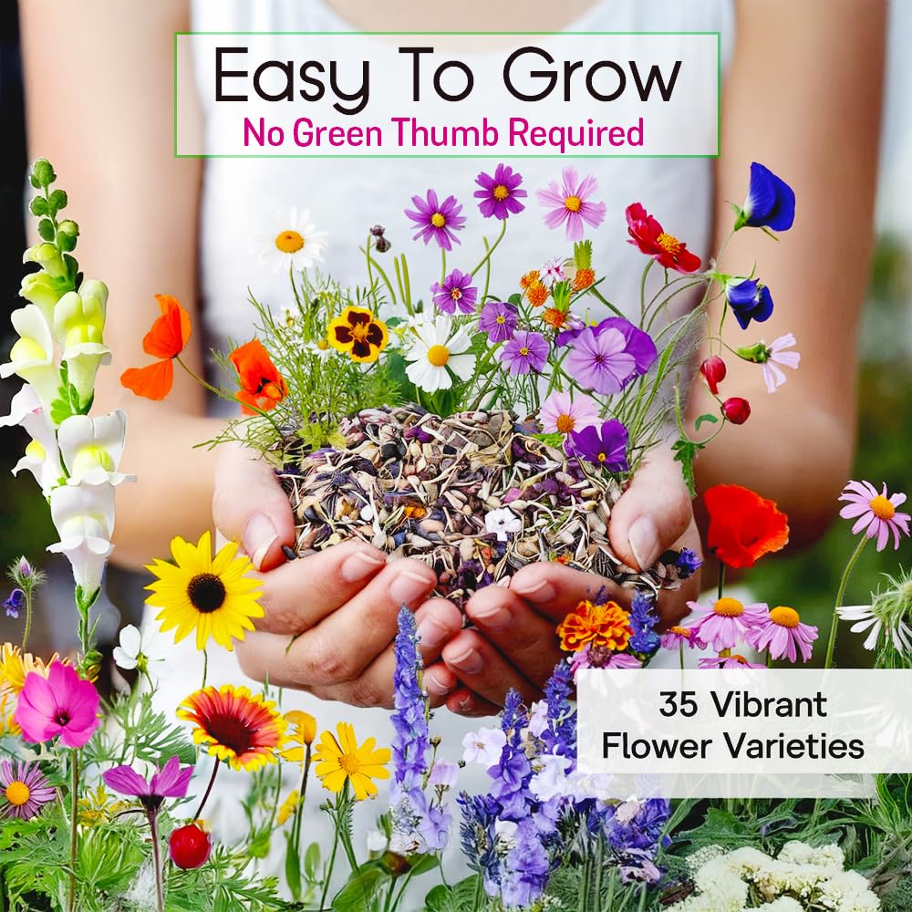 Close-up of wildflower seeds in the NatureZ Edge package