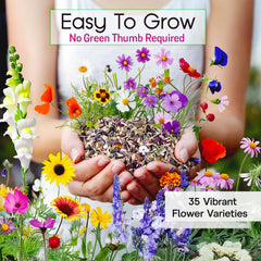 Close-up of wildflower seeds in the NatureZ Edge package