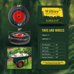 Close-up of Wiltire tire showing sawtooth tread pattern