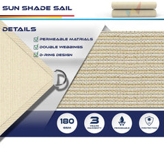 Close-up of Windscreen4less 16x20 shade sail D-ring