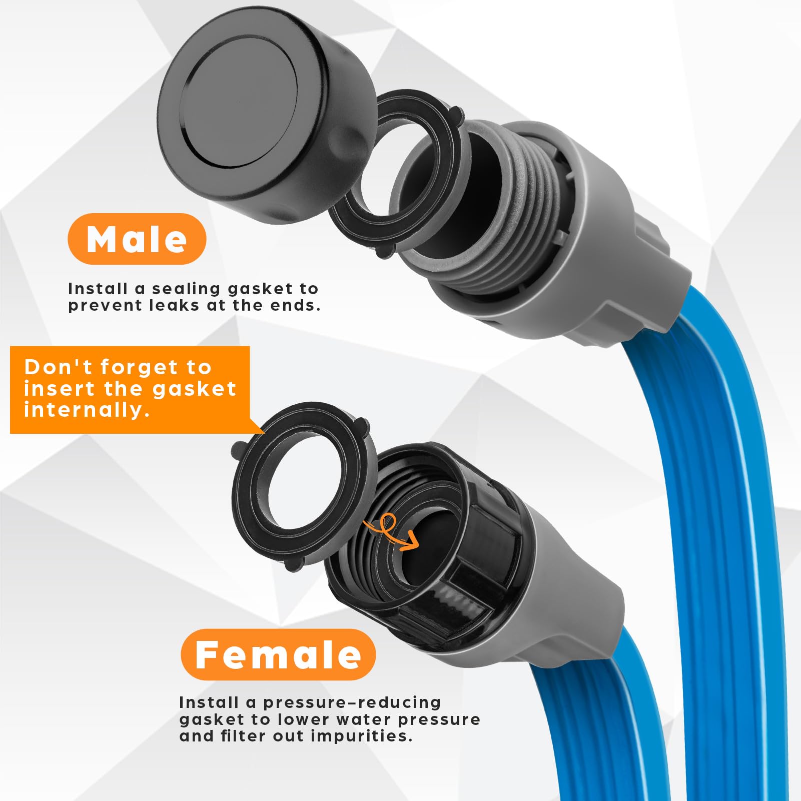 Close-up of Winisok Sprinkler Soaker Hose showing removable end cap