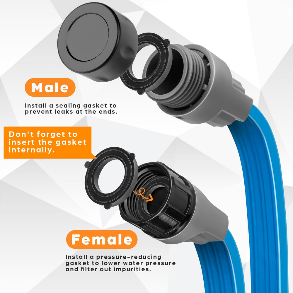 Close-up of Winisok Sprinkler Soaker Hose showing removable end cap