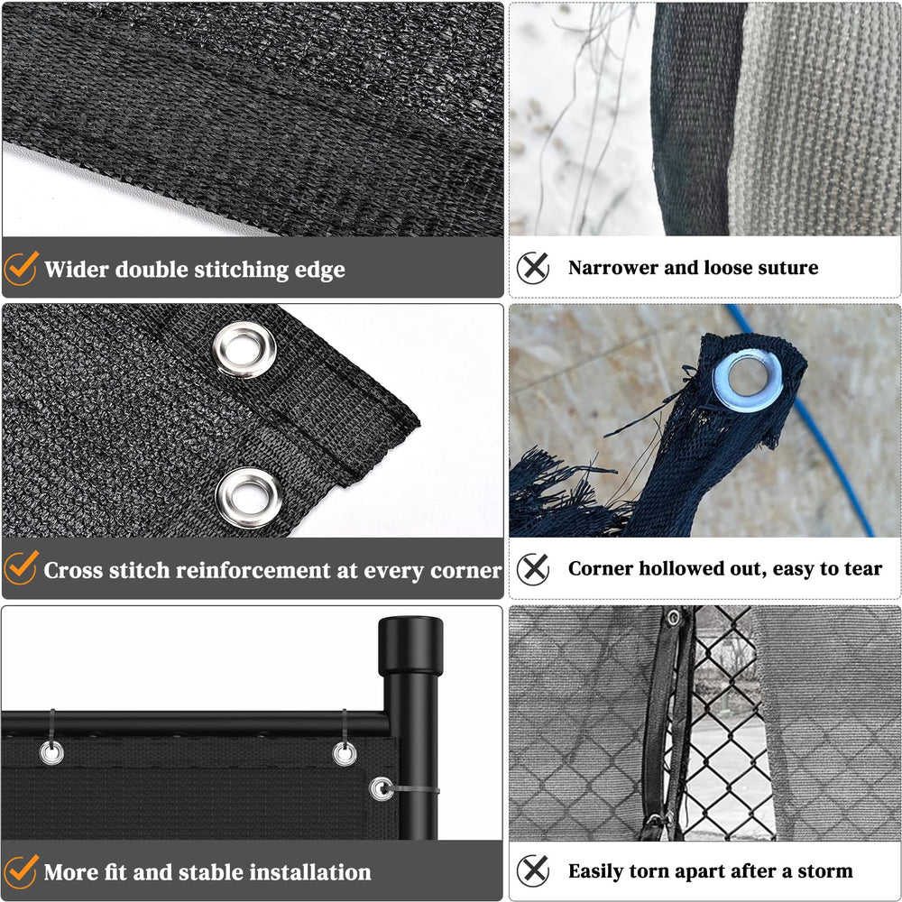 Close-up of Winpull Privacy Fence Screen showing breathable mesh