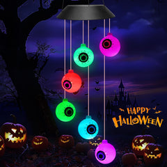 Close-up of Winzwon Halloween Eyeball Solar Light showing 3D effect