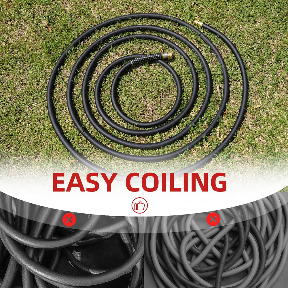 Close-up of Wiseflow hose showing 5-layer braided design