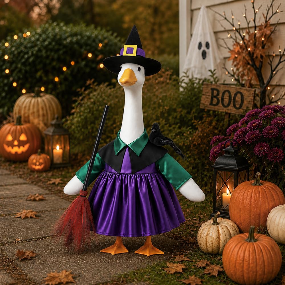 Close-up of witch broom for goose decoration