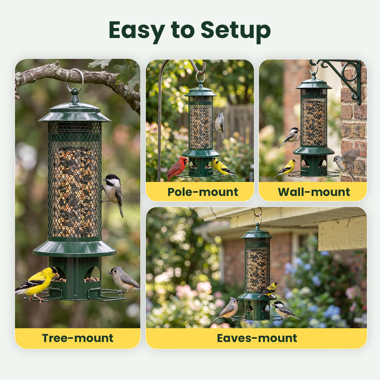 Close-up of WLNYUGS Bird Feeder's reinforced hanging ring
