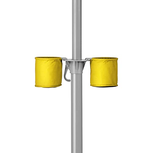 Close-up of Wondershade umbrella showing cup holders and S-hooks