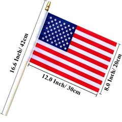 Close-up of wooden pole with golden spear top for American flag